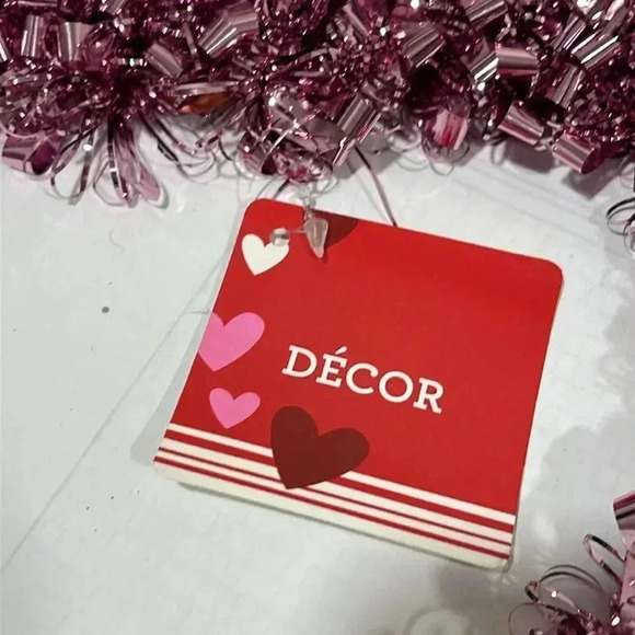 14” Pink Tinsel Heart - Picture 4 of 9